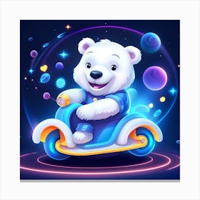 Polar Bear In Space Canvas Print