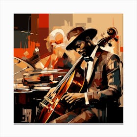 Jazz Musician Playing Cello Canvas Print