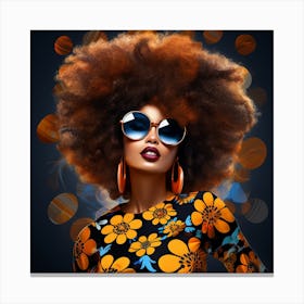 Afro Girl With Sunglasses 1 Canvas Print