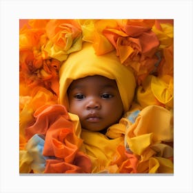 Portrait Of A Baby In A Flower Crown Canvas Print