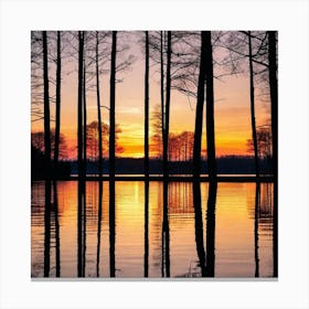 Sunset In The Woods 10 Canvas Print