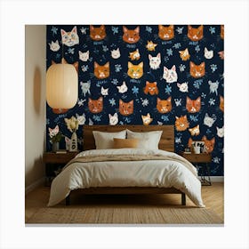 Cats Wallpaper Canvas Print