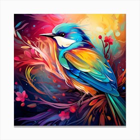 Colorful Bird Painting Canvas Print