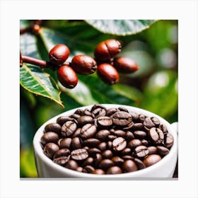 Coffee Beans In A Cup Canvas Print