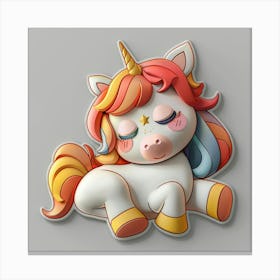 Cute Unicorn 885 Canvas Print