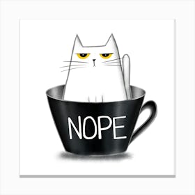 Nope Cat Canvas Print