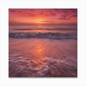 510468 Stunning Sunset Over An Ocean Horizon, With Orange Xl 1024 V1 0 Canvas Print