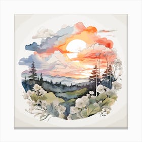 Sunset In The Mountains Canvas Print