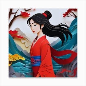 Beautiful Girl In Red Canvas Print