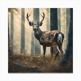 Deer In The Forest 195 Canvas Print