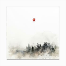 Red Balloon In The Fog Canvas Print