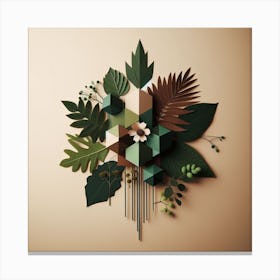 Geometric Art Jungle Bouquet Canvas Print