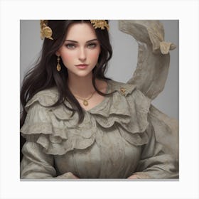 Beautiful Woman, Beautiful Black Eyes Canvas Print