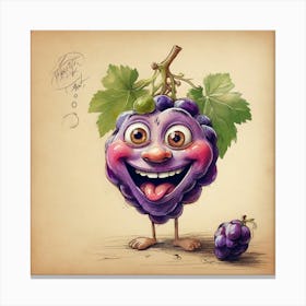 Cartoon Grapes 1 Canvas Print