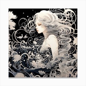 Girl In The Water Canvas Print