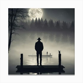 Man On A Dock Canvas Print