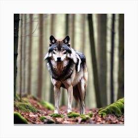 Wolf In The Forest 22 Canvas Print