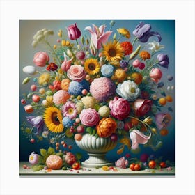 Flowers In A Vase Canvas Print