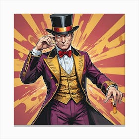 The Charismatic Ringmaster's Dazzling Showtime Canvas Print