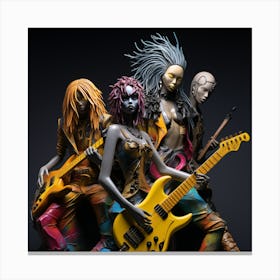 Cyberpunk Rock Band art print Canvas Print