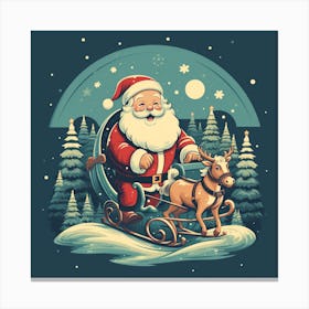 Santa Claus In Sleigh 3 Canvas Print