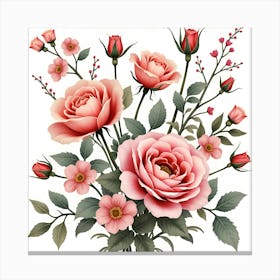 Pink Roses 13 Canvas Print