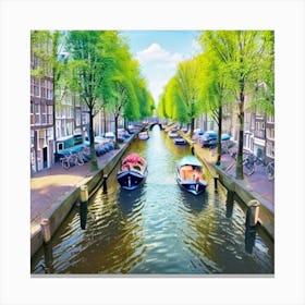 Amsterdam Canals View Canvas Print