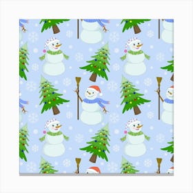 Snowman Pattern Canvas Print