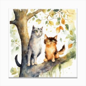 Two Cats In A Tree 1 Canvas Print