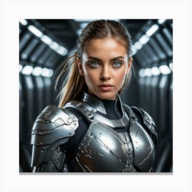 Young Woman In Armor 1 Canvas Print