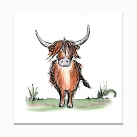 Cute Highland Cow Canvas Print