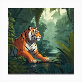 Tiger In The Jungle 28 Canvas Print