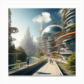 Futuristic City 258 Canvas Print