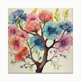 Default A Whimsical Watercolor Painting Of A Tree Branch Adorn 1 Canvas Print