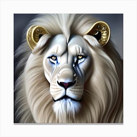 Golden White Lion Canvas Print