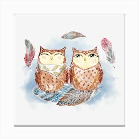 Two Owls Canvas Print