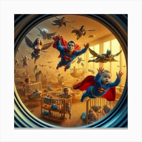 Superman In The Nursery Canvas Print