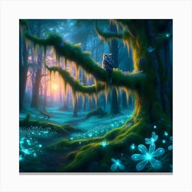 Owl In The Forest 5 Canvas Print