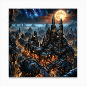 Dark Fantasy City Canvas Print
