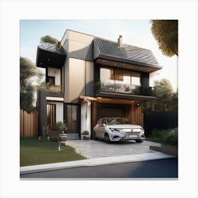 Leonardo Diffusion Xl A Modern House With Four Floors Four Bed 0 Canvas Print