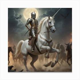 Knight On Horseback 6 Canvas Print