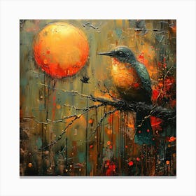 Bird On A Branch Canvas Print