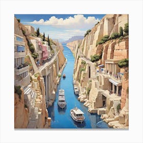 Aegean Canal Canvas Print