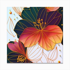 Abstract Flowers Canvas Print