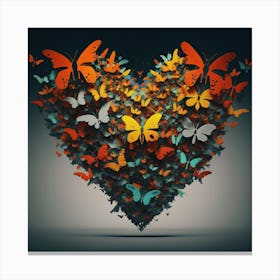 Heart Of Butterflies Canvas Print