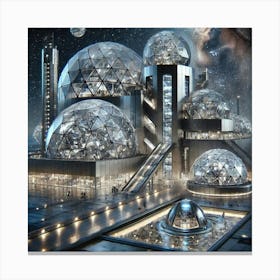 A Sleek, Futuristic Industrial Architecture Design Canvas Print