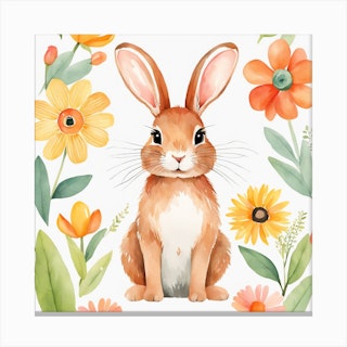 Digital File - Spring Bunny Rabbit Flower Crown ShinHan Gouache