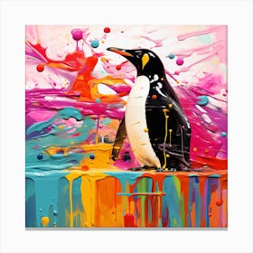 Penguin Painting Canvas Print