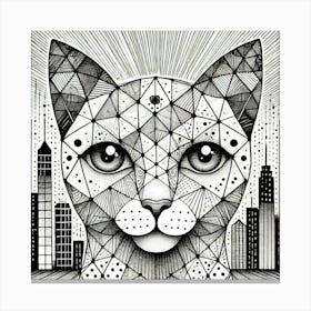 Smokey Tread City Cat Canvas Print