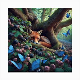Fox In The Forest 5 Canvas Print
